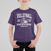 Christian Volleyball Dig Deep Trust God Serve With Purpose T Shirt For Kid Isaiah 40:31 Bible Verse Faith Sport
