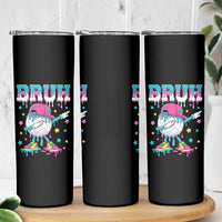 Volleyball Drip Bruh Meme Skinny Tumbler Volleyball Baseball Ice Cream Dripping