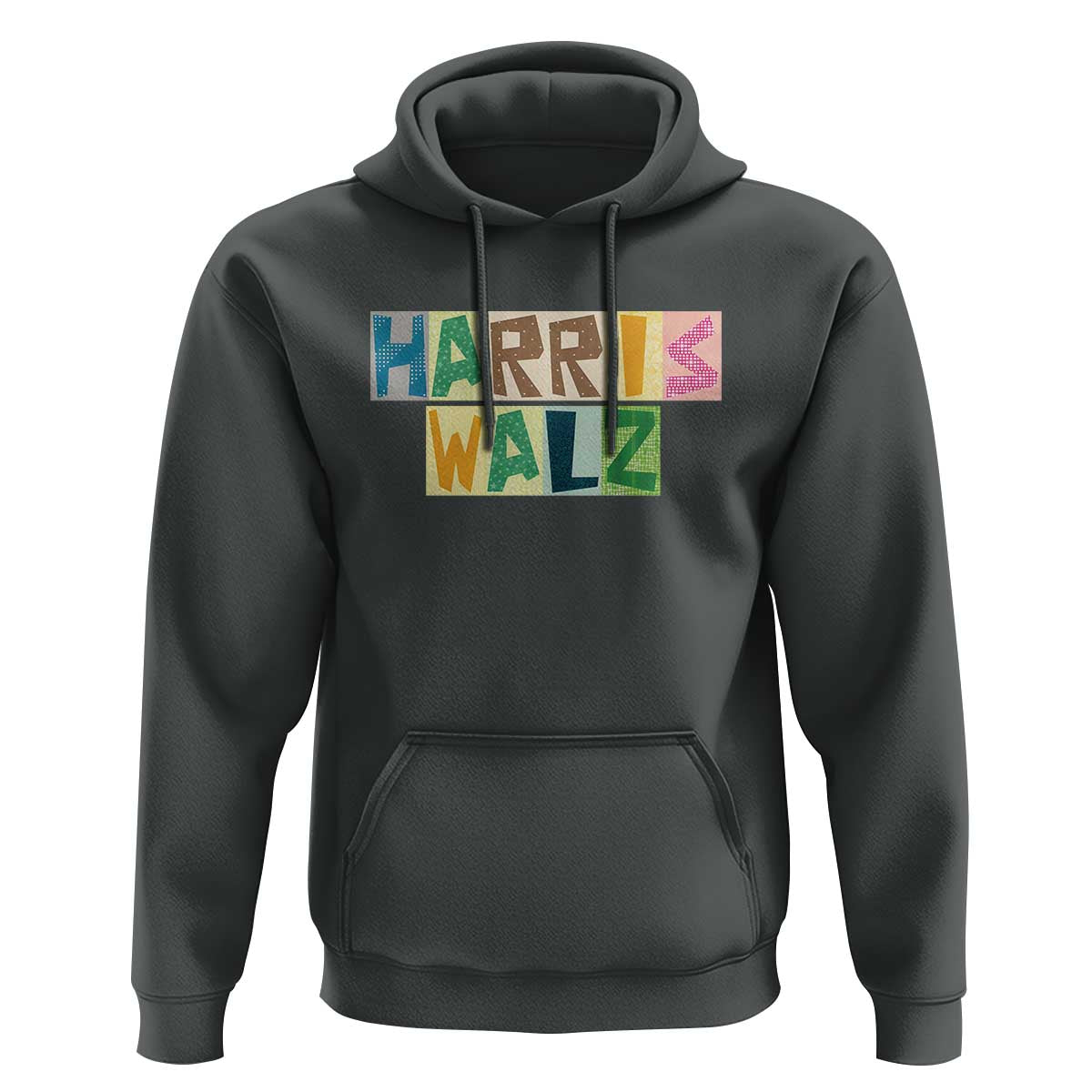 Harris Walz Supporter Hoodie Colorful Quilted Paper Pattern US Presidential Election - Wonder Print Shop