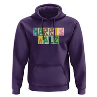 Harris Walz Supporter Hoodie Colorful Quilted Paper Pattern US Presidential Election - Wonder Print Shop