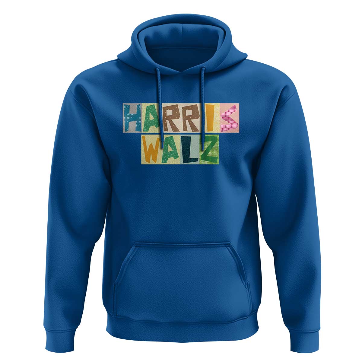Harris Walz Supporter Hoodie Colorful Quilted Paper Pattern US Presidential Election - Wonder Print Shop