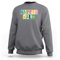 Harris Walz Supporter Sweatshirt Colorful Quilted Paper Pattern US Presidential Election - Wonder Print Shop