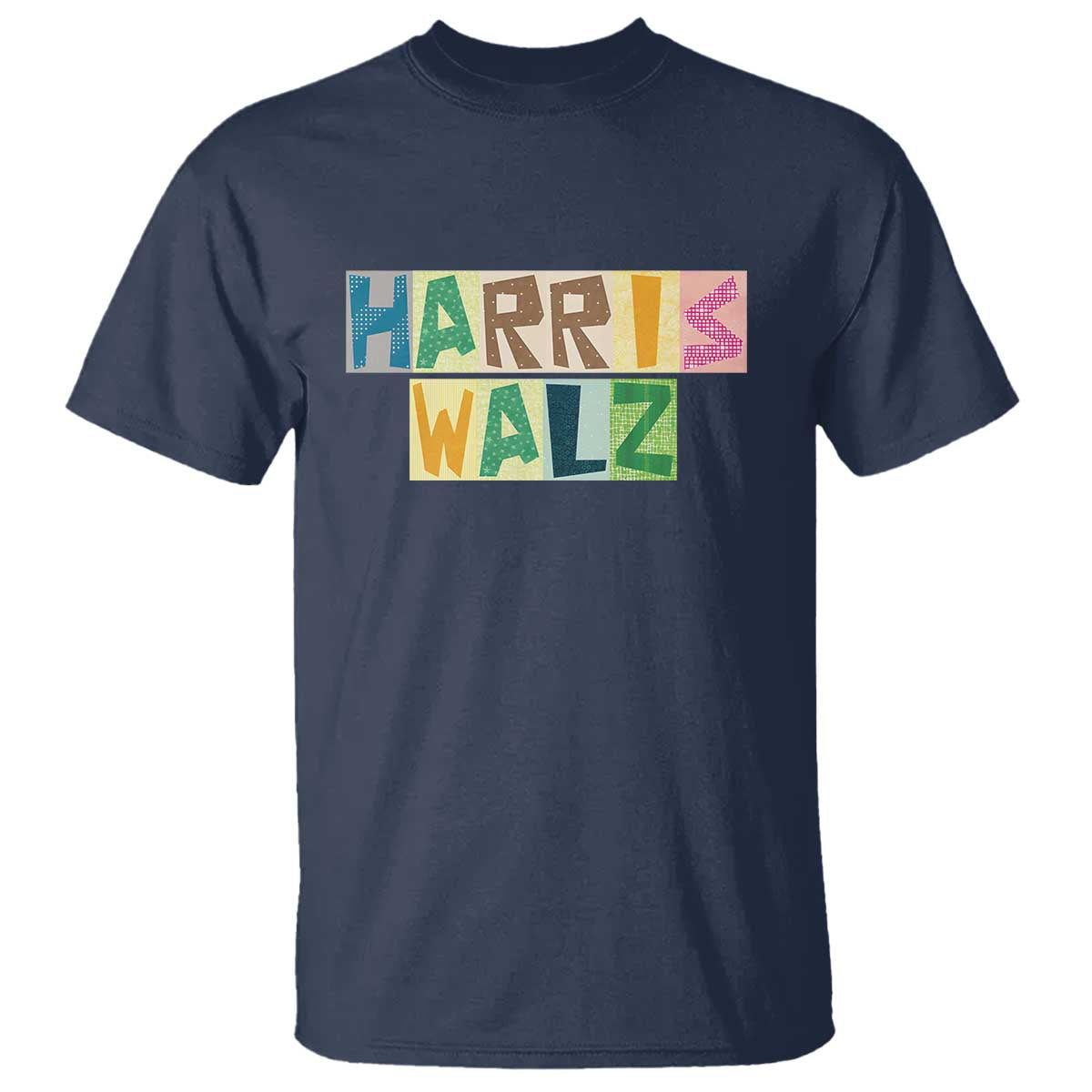 Harris Walz Supporter T Shirt Colorful Quilted Paper Pattern US Presidential Election - Wonder Print Shop