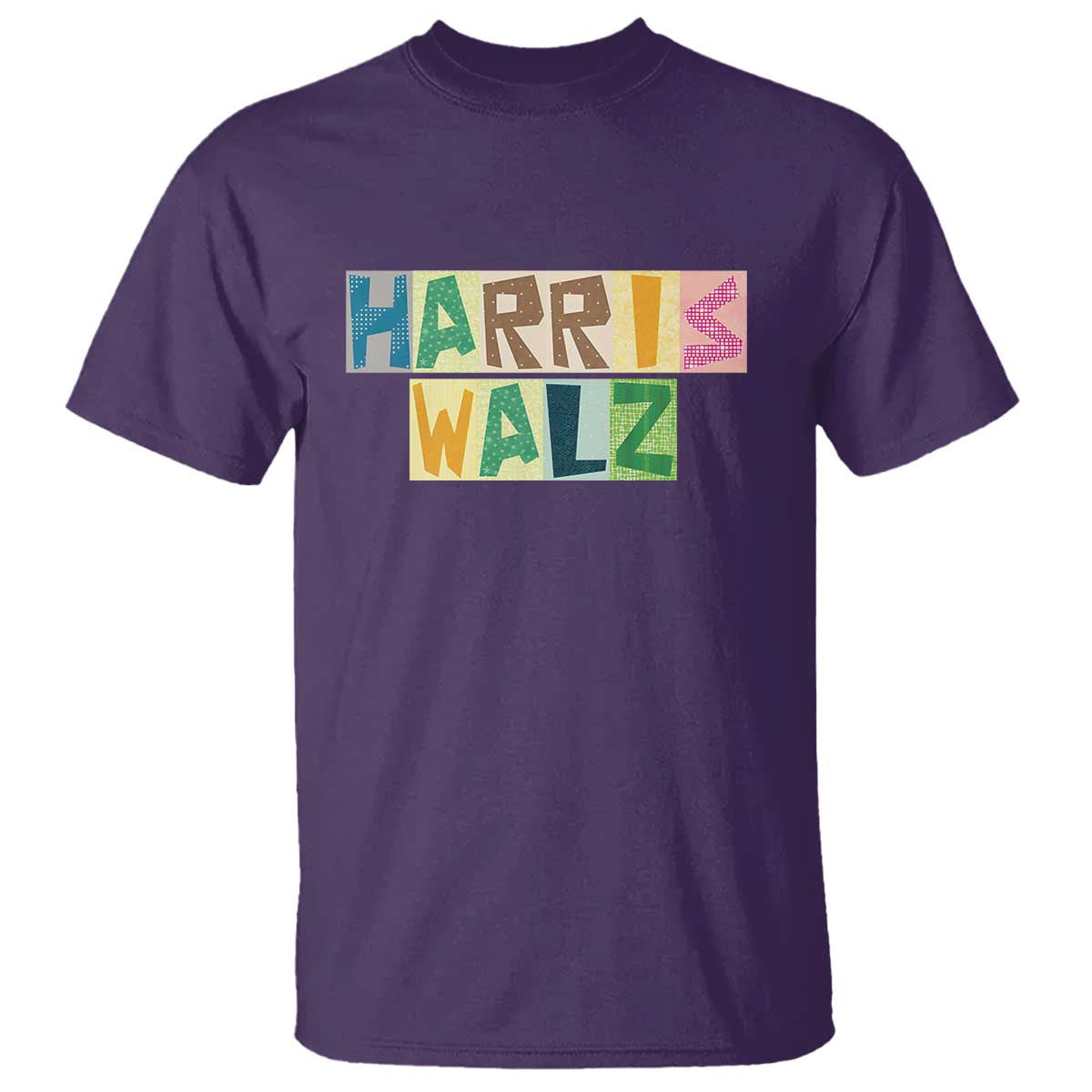 Harris Walz Supporter T Shirt Colorful Quilted Paper Pattern US Presidential Election - Wonder Print Shop