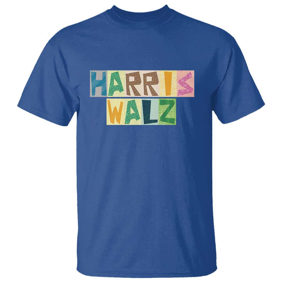 Harris Walz Supporter T Shirt Colorful Quilted Paper Pattern US Presidential Election - Wonder Print Shop