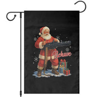 Christmas Santa Machine Gun Garden Flag Behave Xmas Gun Lover - Wonder Print Shop