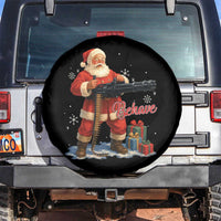 Christmas Santa Machine Gun Spare Tire Cover Behave Xmas Gun Lover - Wonder Print Shop