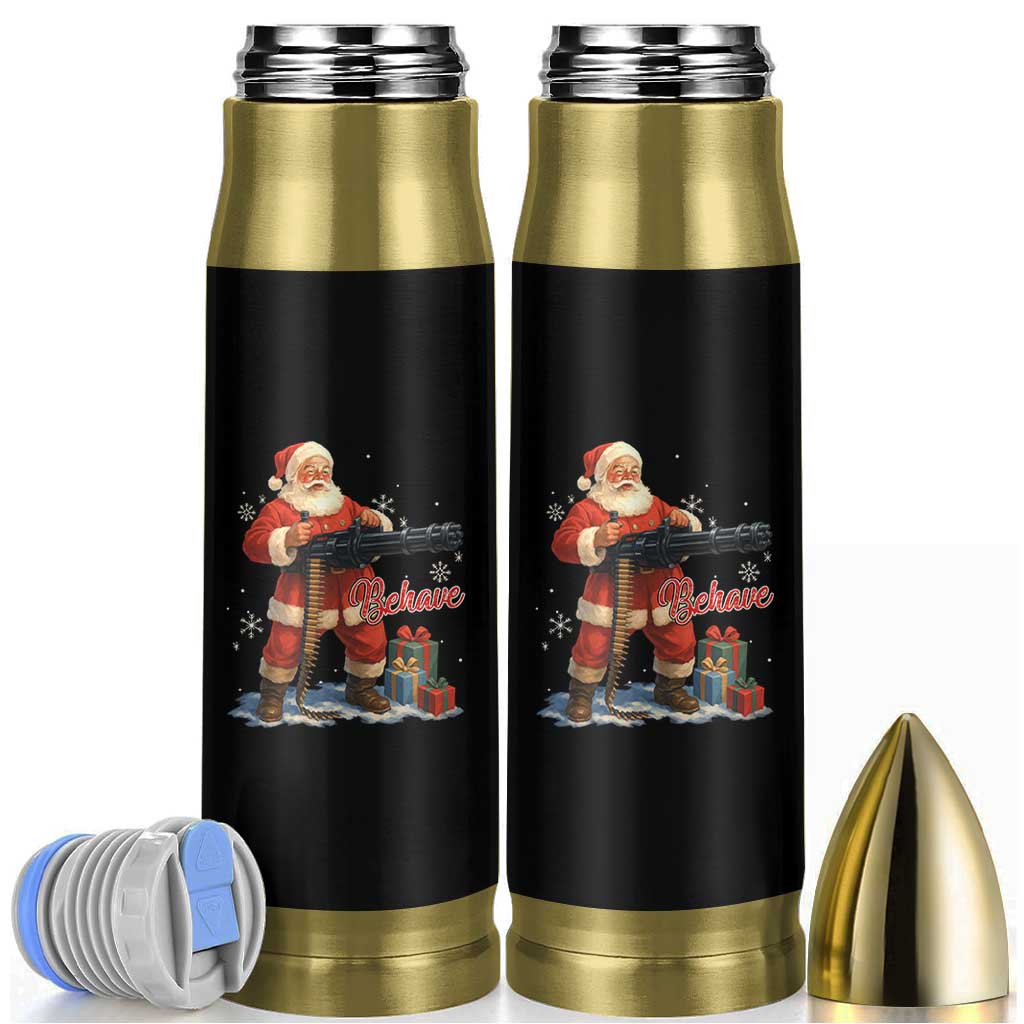 Christmas Santa Machine Gun Bullet Tumbler Behave Xmas Gun Lover - Wonder Print Shop