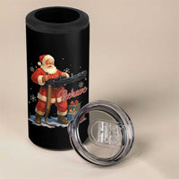 Christmas Santa Machine Gun 4 in 1 Can Cooler Tumbler Behave Xmas Gun Lover - Wonder Print Shop