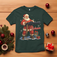 Christmas Santa Machine Gun T Shirt Behave Xmas Gun Lover - Wonder Print Shop