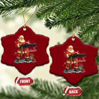 Christmas Santa Machine Gun Ceramic Ornament Behave Xmas Gun Lover - Wonder Print Shop