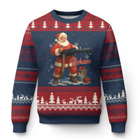 Christmas Santa Machine Gun Ugly Christmas Sweater Behave Xmas Gun Lover - Wonder Print Shop