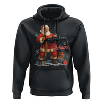 Christmas Santa Machine Gun Hoodie Behave Xmas Gun Lover - Wonder Print Shop