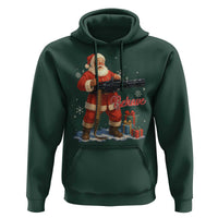 Christmas Santa Machine Gun Hoodie Behave Xmas Gun Lover - Wonder Print Shop