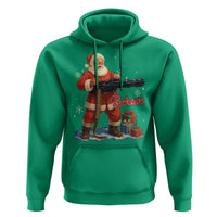 Christmas Santa Machine Gun Hoodie Behave Xmas Gun Lover - Wonder Print Shop