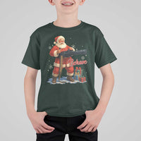 Christmas Santa Machine Gun T Shirt For Kid Behave Xmas Gun Lover - undefined