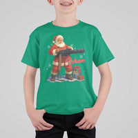 Christmas Santa Machine Gun T Shirt For Kid Behave Xmas Gun Lover - undefined
