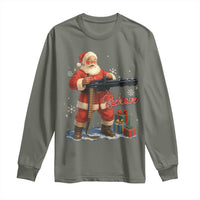 Christmas Santa Machine Gun Long Sleeve Shirt Behave Xmas Gun Lover - Wonder Print Shop