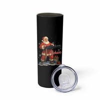Christmas Santa Machine Gun Skinny Tumbler Behave Xmas Gun Lover - Wonder Print Shop