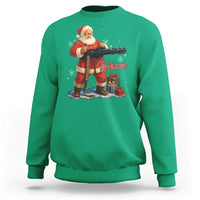 Christmas Santa Machine Gun Sweatshirt Behave Xmas Gun Lover - Wonder Print Shop