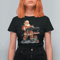 Christmas Santa Machine Gun T Shirt For Women Behave Xmas Gun Lover - Wonder Print Shop