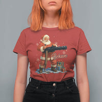 Christmas Santa Machine Gun T Shirt For Women Behave Xmas Gun Lover - Wonder Print Shop