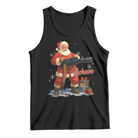 Christmas Santa Machine Gun Tank Top Behave Xmas Gun Lover - Wonder Print Shop
