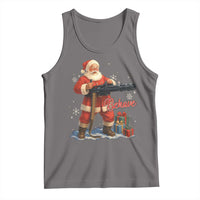 Christmas Santa Machine Gun Tank Top Behave Xmas Gun Lover - Wonder Print Shop