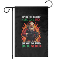 Funny Gun Christmas Garden Flag Up On The Rooftop Click Click Off Went The Safety For Ol St Nick - Wonder Print Shop