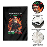 Funny Gun Christmas Garden Flag Up On The Rooftop Click Click Off Went The Safety For Ol St Nick - Wonder Print Shop