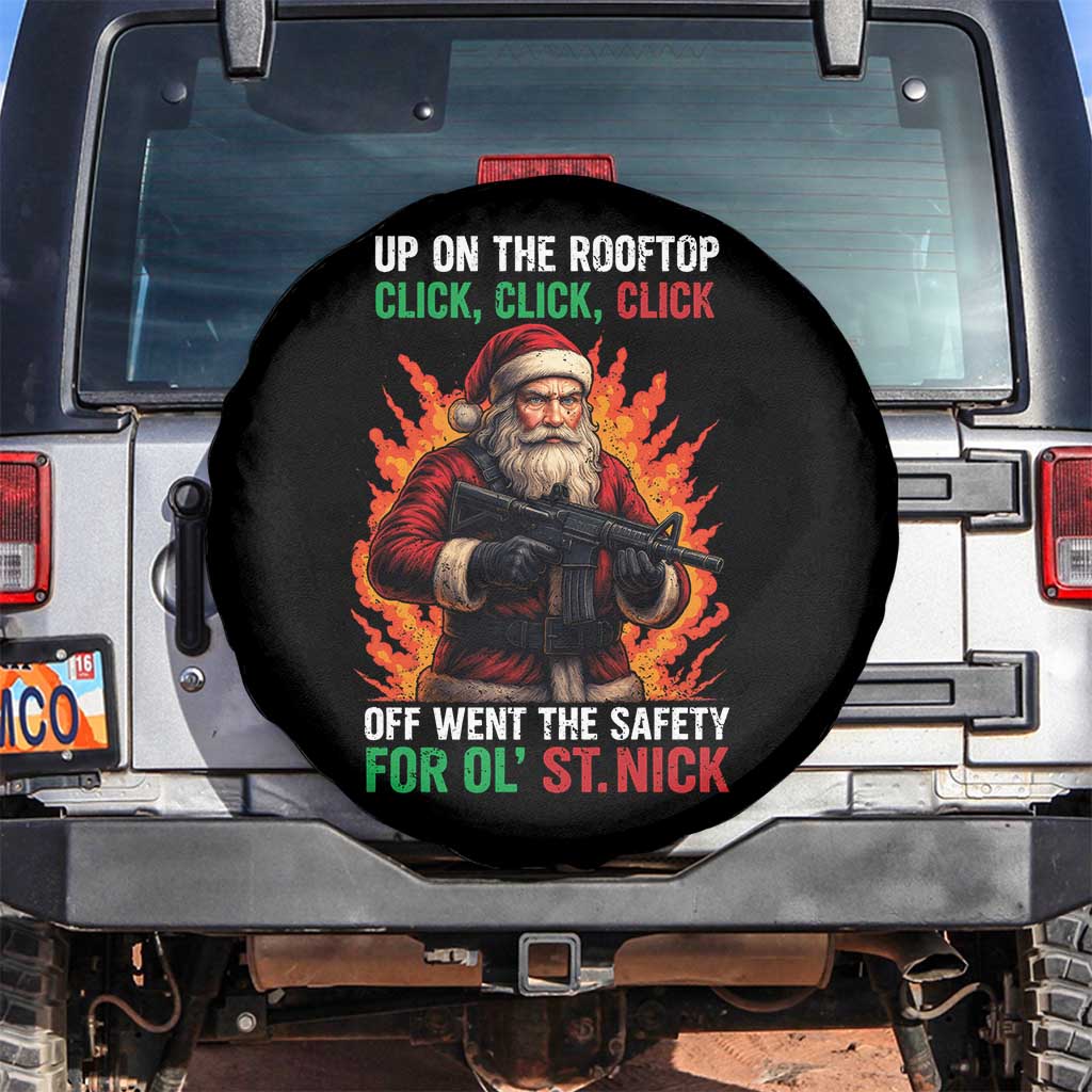 Funny Gun Christmas Spare Tire Cover Up On The Rooftop Click Click Off Went The Safety For Ol St Nick - Wonder Print Shop