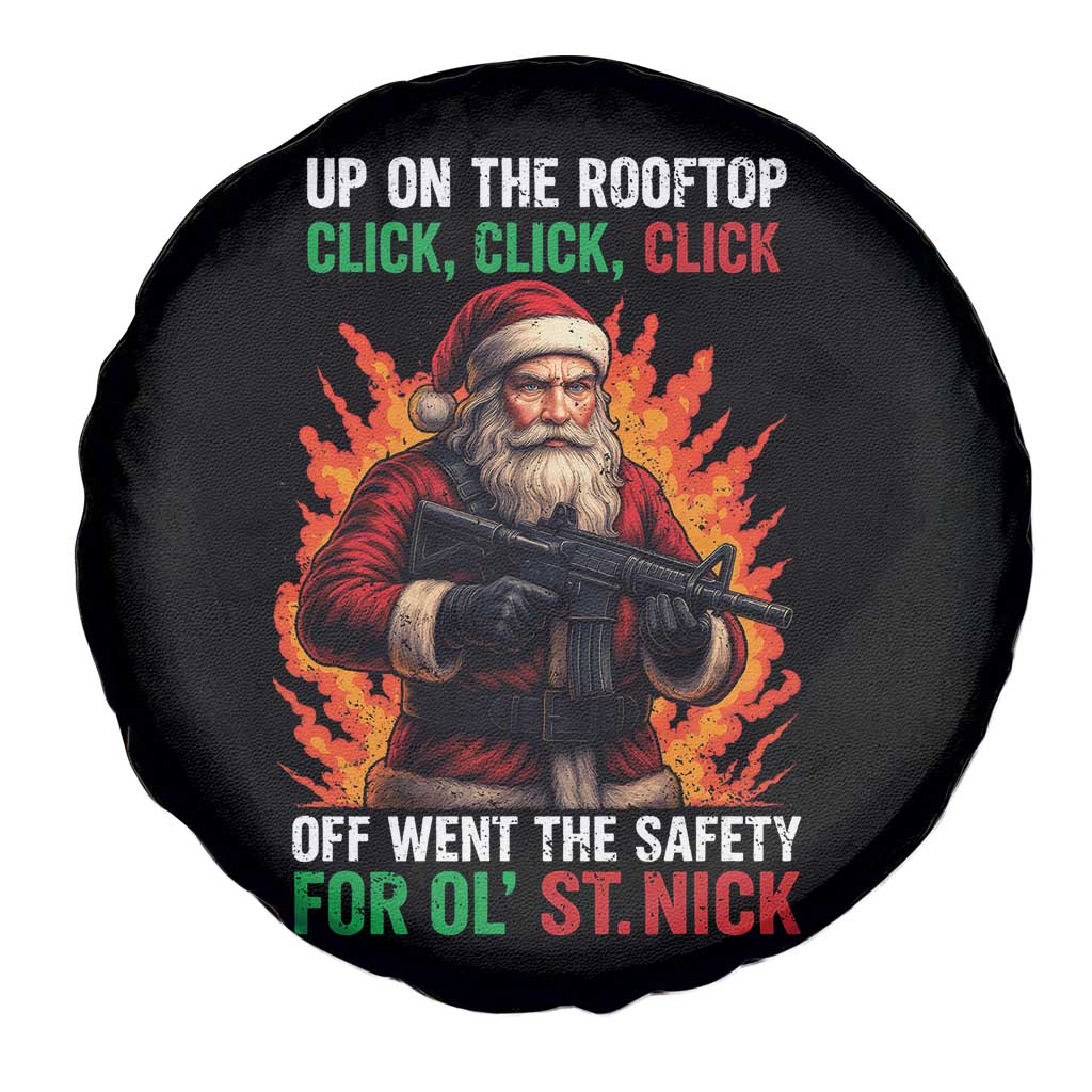 Funny Gun Christmas Spare Tire Cover Up On The Rooftop Click Click Off Went The Safety For Ol St Nick - Wonder Print Shop