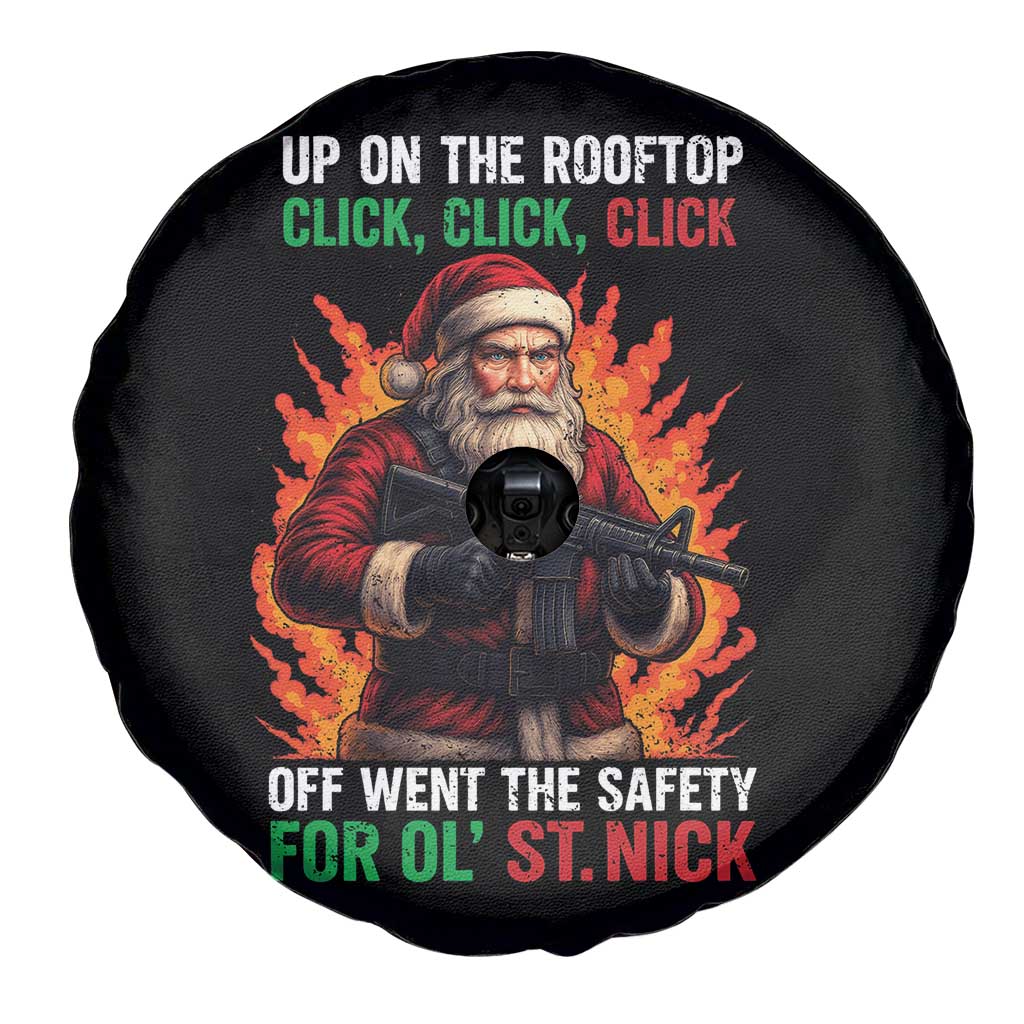 Funny Gun Christmas Spare Tire Cover Up On The Rooftop Click Click Off Went The Safety For Ol St Nick - Wonder Print Shop