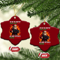 Funny Gun Christmas Ceramic Ornament Up On The Rooftop Click Click Off Went The Safety For Ol St Nick - Wonder Print Shop