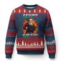Funny Gun Xmas Ugly Christmas Sweater Up On The Rooftop Click Click Off Went The Safety For Ol St Nick - Wonder Print Shop