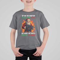 Funny Gun Christmas T Shirt For Kid Up On The Rooftop Click Click Off Went The Safety For Ol St Nick - Wonder Print Shop