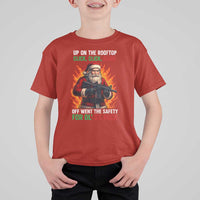Funny Gun Christmas T Shirt For Kid Up On The Rooftop Click Click Off Went The Safety For Ol St Nick - Wonder Print Shop