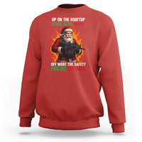 Funny Gun Christmas Sweatshirt Up On The Rooftop Click Click Off Went The Safety For Ol St Nick - Wonder Print Shop