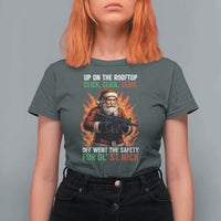 Funny Gun Christmas T Shirt For Women Up On The Rooftop Click Click Off Went The Safety For Ol St Nick - Wonder Print Shop