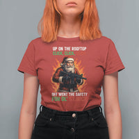 Funny Gun Christmas T Shirt For Women Up On The Rooftop Click Click Off Went The Safety For Ol St Nick - Wonder Print Shop