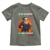 Funny Gun Christmas Toddler T Shirt Up On The Rooftop Click Click Off Went The Safety For Ol St Nick - Wonder Print Shop