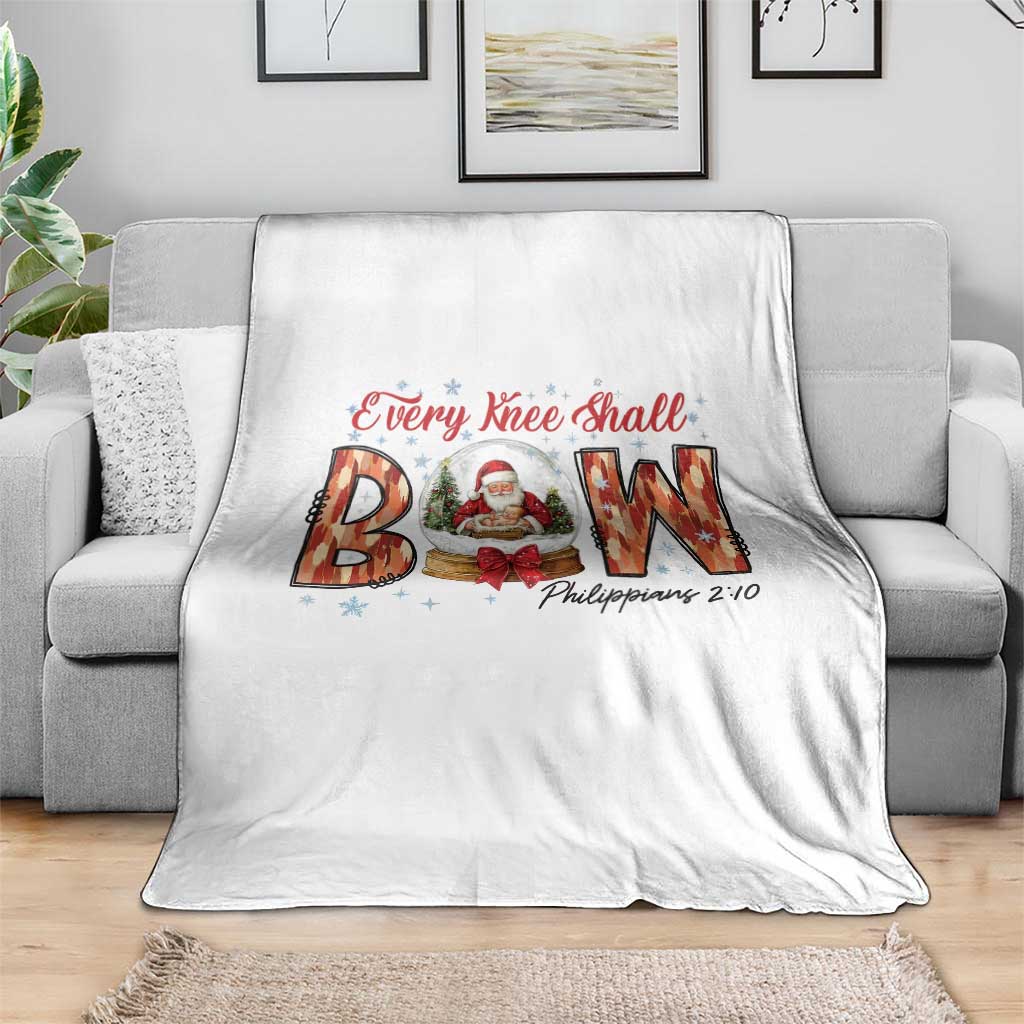 Every Knee Shall Bow Throw Blanket Santa Christmas Nativity Scene Bible Verse - Wonder Print Shop