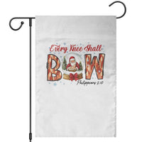Every Knee Shall Bow Garden Flag Santa Christmas Nativity Scene Bible Verse - Wonder Print Shop