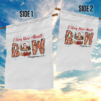 Every Knee Shall Bow Garden Flag Santa Christmas Nativity Scene Bible Verse - Wonder Print Shop
