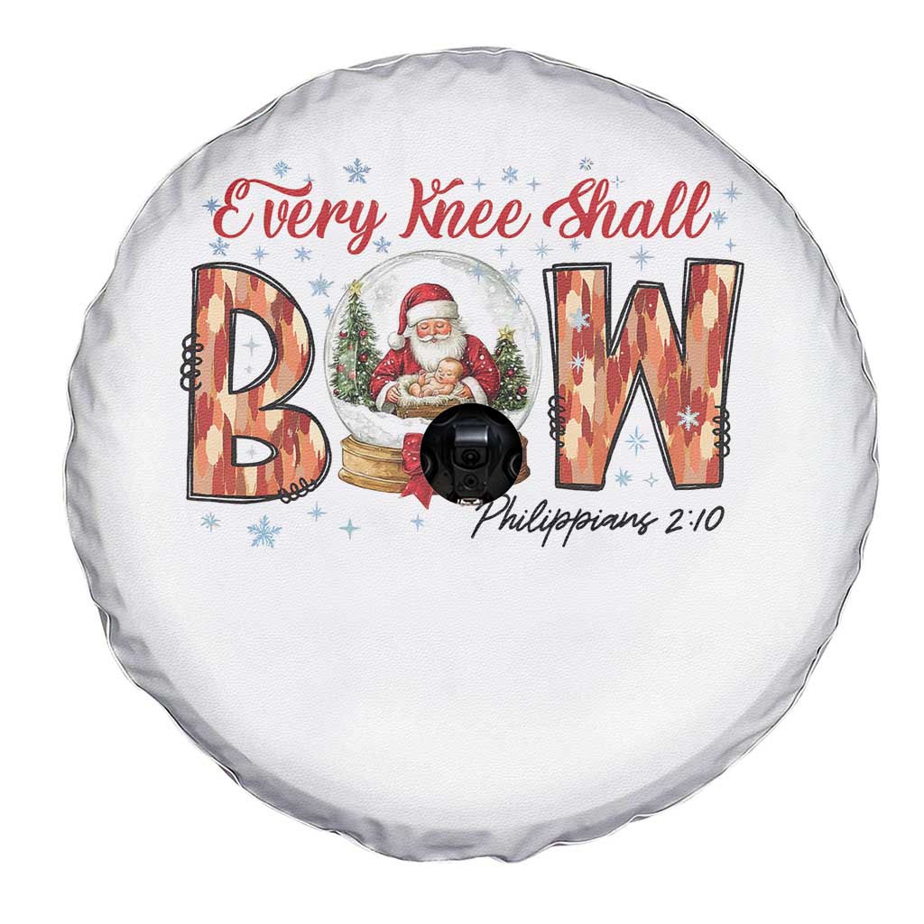 Every Knee Shall Bow Spare Tire Cover Santa Christmas Nativity Scene Bible Verse - Wonder Print Shop