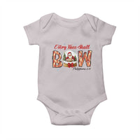 Every Knee Shall Bow Baby Onesie Santa Christmas Nativity Scene Bible Verse - Wonder Print Shop