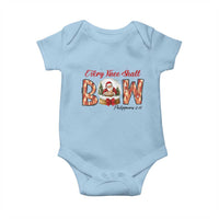 Every Knee Shall Bow Baby Onesie Santa Christmas Nativity Scene Bible Verse - Wonder Print Shop