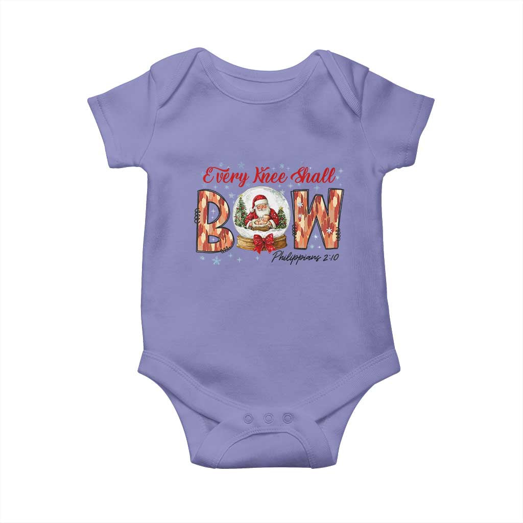 Every Knee Shall Bow Baby Onesie Santa Christmas Nativity Scene Bible Verse - Wonder Print Shop