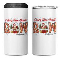 Every Knee Shall Bow 4 in 1 Can Cooler Tumbler Santa Christmas Nativity Scene Bible Verse - Wonder Print Shop