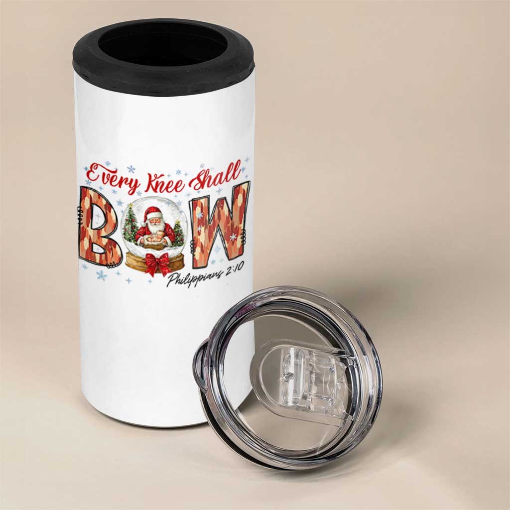 Every Knee Shall Bow 4 in 1 Can Cooler Tumbler Santa Christmas Nativity Scene Bible Verse - Wonder Print Shop